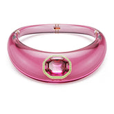 Dulcis Choker Octagon cut, Pavé, Pink, Gold-tone plated